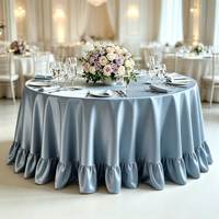 Nappe ronde élégante en satin à volants pour mariage, banquet, hôtel, événement, taille personnalisée, décoration de table