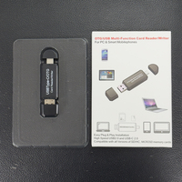 Lector de Tarjetas Externo OTG Tipo-C de Modo Dual para SD/MMC/TF/MicroSD 2 en 1 para Uso en Portátiles