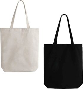 Bolsas de Compras Reutilizables de Lona de Algodón Blancas y Negras, Ecológicas, Grandes, para Libros y Comestibles, con Logotipo Personalizado, para Regalos, Venta al Por Mayor - Product Image 2