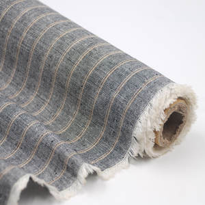 Hilo teñido 165gsm vestido camisa Material raya clásica <span class=keywords><strong>Inden</strong></span> 25% algodón 75% tela de lino - Product Image 1