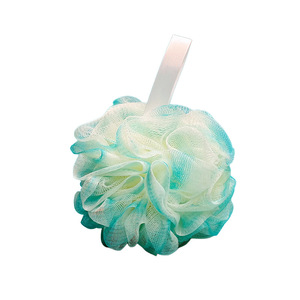 Éponge de bain ultra douce et moussante pour femmes et enfants, beige avec bordure bleue, multifonction, pour usage en toilette - Product Image 4