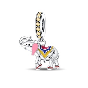 <b>Cute</b> elephant pendant, made of silver-plated white brass, inlaid with zircon, animal-shaped, jewelry gift - Product Image 2