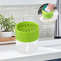 Torchon Liquide Automatique de Cuisine Éponge Brosse à Vaisselle Distributeur de Savon Manuel pour Salle de Bain