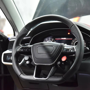 Volante de Coche de Fibra de Carbono Forjado con Fondo Plano y Alcántara para Audi A4 B8 B8.5 A6 C7 C7.5 <span class=keywords><strong>S</strong></span> <span class=keywords><strong>Line</strong></span> 2011 <span class=keywords><strong>2012</strong></span> 2013 2014 2015 2016 - Product Image 1