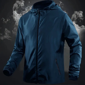 Bán Buôn Mùa Hè Của Nam Giới Giản Dị Lỏng Áo Gió Đội Mũ Trùm đầu Cổ Áo Dây Kéo Đóng Cửa Thể Thao Ngoài Trời Chạy Áo Khoác Cho Đi Bộ Đường Dài Đi Xe Đạp - Product Image 1