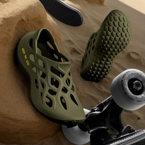 Sandalias de Senderismo para Hombre, de EVA Moldeado en una Sola Pieza, Transpirables, Color Verde Oliva, con Recortes, Antideslizantes, para Exteriores - Product Image 5