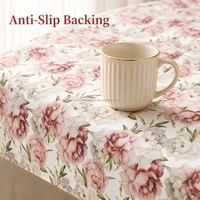 Nappe en plastique imprimée sur mesure RNPT, rouleau de nappe en PVC au toucher doux, motif floral pour cuisine, salle à manger, fête, vente en gros