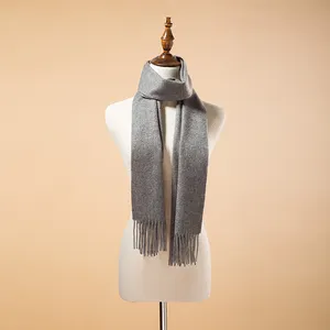 Runyang-bufanda de Invierno para mujer, chal de Cachemira de alta calidad, italiana, de moda, color gris