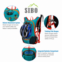 Sac à dos d'hydratation pour le sport, la randonnée et le cyclisme, avec poche à eau et clip pour casque, personnalisable avec logo Sibo Factory.