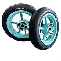 Ensemble de roues Supermoto bleu Tiffany pour moto électrique tout-terrain haute puissance, axe de 15 mm, pneu tubeless Kenda, jantes en aluminium coulé pour E-Moto