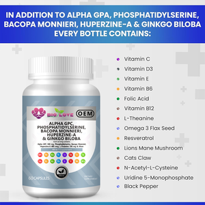 Capsules de phosphatidylsérine en gros 300 mg 60 pièces Bacopa Ginkgo Biloba <span class=keywords><strong>Vitamine</strong></span> B6/<span class=keywords><strong>B12</strong></span> Complément alimentaire pour la mémoire et la concentration du cerveau Gummy OEM - Product Image 4
