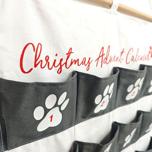 Hot Bán Tường Treo Vui Vẻ Giáng Sinh Con Chó Paw In Vải Giáng Sinh Advent Lịch Santa Đếm Ngược Trang Trí - Product Image 4