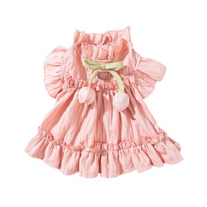 Ropa para Mascotas, Vestido Plisado Estilo Princesa para Perro, Falda Rosa para Gato, Primavera/Verano, Poliéster, Color Sólido - Product Image 5