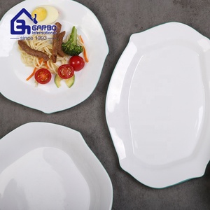 Bol à dessert carré en verre opale blanc trempé, compatible micro-ondes, 6 pouces, avec bord vert, bols à soupe en verre opale, commande en gros en promotion - Product Image 2
