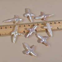 Perles baroques croisées non poreuses, perles d'eau douce naturelles en forme de particules, accessoires d'ornement DIY, perles brutes