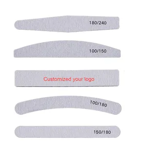 Eco Friendly Half Moon Shapes Mini Finger File Nail Disposable Customized Printed Logo Manicure Nail File 100/180 Professional