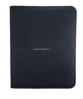 Porte-documents en tissu noir imperméable avec logo personnalisé en relief, OEM, classeur pour documents, porte-passeport, porte-cartes de visite