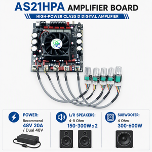 Carte Amplificateur 2.1 Canaux AS21HPA TPA3255 300W*2+600W <span class=keywords><strong>Bluetooth</strong></span> avec Ventilateur de Refroidissement et Boutons Externes pour Audio de Voiture et Home Cinéma <span class=keywords><strong>DIY</strong></span> - Product Image 4