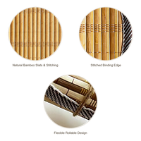 Set de table ovale en bambou 43x30cm, tissé à la main, écologique, réutilisable, pour la décoration de table à manger et de table à thé, personnalisable avec logo OEM