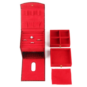 Custom Pull Out Earing Wholesale Velvet Sliding <b>Gift</b> Big Portable Drawer Leather <b>Boxes</b> Jewelry Packaging Bag Pouch and Box - Product Image 5