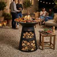 Fournitures de jardin : Barbecue d'extérieur robuste, brasero, plancha, foyer avec grille à bûches pour patio et jardin