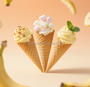 Cônes <span class=keywords><strong>à</strong></span> gaufres en vrac <span class=keywords><strong>à</strong></span> bas prix pour <span class=keywords><strong>la</strong></span> crème glacée <span class=keywords><strong>molle</strong></span> - Saveurs originales chocolat et charbon de bambou noir, utilisation DIY - Product Image 3