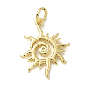 Pandahall <span class=keywords><strong>10</strong></span> PCS giá mạ thực 18K vàng mạ đồng thau Mặt dây chuyền lâu dài mạ quyến rũ với nhảy Vòng - Product Image 1