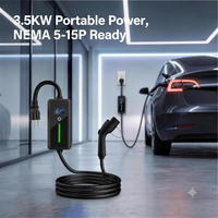 Nouveau chargeur EV portable GBT de haute qualité 15A avec prise US 5-15, charge rapide de niveau 1, 3,5 kW, protection IP66 pour voiture électrique