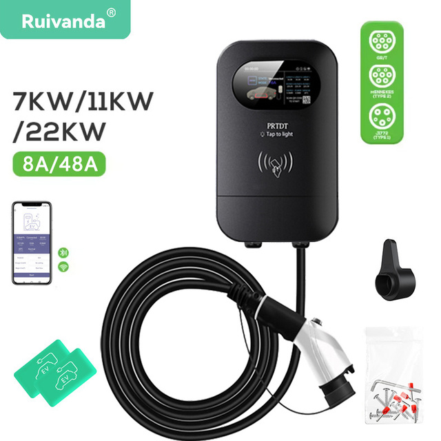 Factory price OEM 11kW EV CHARGING STATION APP Wifi 16A 3Phase EV charger wallbox for electric vehicle