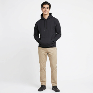 Men's Unisex <b>Plain</b> Pullover <b>Hoodie</b> Custom Logo Front Premium Sweatshirt Couples Streetwear Fleece Breathable Quick Dry Winter - Product Image 1