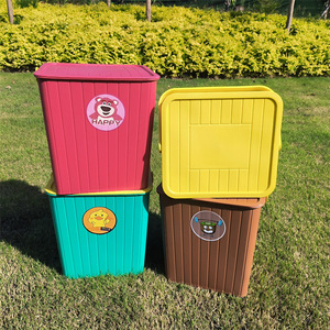 <b>Plastic</b> Bath Bucket <b>Stool</b> Mixed Colors With Lid For Kindergarten Home Bathroom Portable Laundry Storage Fishing Bucket - Product Image 2