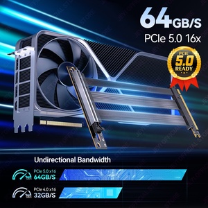 JEYI PCIe 5.0 X16 Riser <b>Cable</b> 90 Angle Extension RTX 4090/5090 7900 XTX WRX80/TRX40-FCC CE ROHS Certified Used 1 Year PCIe 5.0 X - Product Image 4