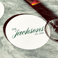 Sous-verre élégant en papier absorbant jetable avec logo personnalisé pour la décoration de table de mariage