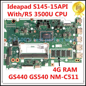 Carte mère pour ordinateur portable <span class=keywords><strong>Lenovo</strong></span> <span class=keywords><strong>IdeaPad</strong></span> <span class=keywords><strong>S145</strong></span>-15API avec processeur R5 3500U, 4 Go de RAM, 5B20S42802 GS440 GS540 NM-C511 NMC511, testée à 100%, livraison rapide - Product Image 2
