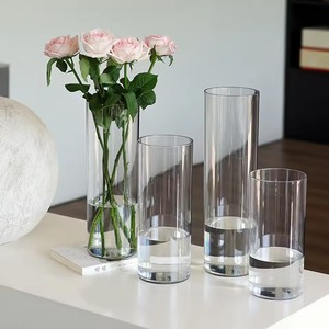 <span class=keywords><strong>Vase</strong></span> à fleurs cylindrique transparent en acrylique, incassable, <span class=keywords><strong>grand</strong></span> <span class=keywords><strong>vase</strong></span> en plastique pour centres de table de mariage, décoration hydroponique - Product Image 1