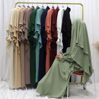 Ensemble Abaya et Hijab Plissé Multicolore 2026 pour Femme – Tenue Islamique Décontractée à Coupe Fluide