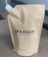 Pochettes à bec verseur en papier kraft compostables et écologiques de 1000 ml, imprimées sur mesure, pour recharge de shampoing et emballage de liquides