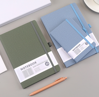 Ensemble de bloc-notes d'entreprise haut de gamme A5/A6 personnalisé avec logo 2026, reliure à cheval, couverture rigide en cuir PU