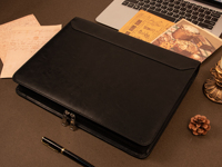 Porte-documents personnalisé avec fermeture éclair, classeur à anneaux A4, format lettre, 3 anneaux, en cuir PU, pour usage professionnel, impression de logo disponible