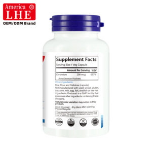 Complément alimentaire de picolinate de chrome, fabricant, 200 mcg, sans gluten, 100 capsules, capsules de picolinate de chrome - Product Image 5