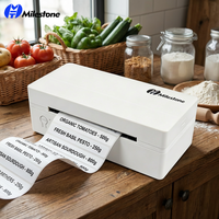 Imprimante d'étiquettes thermiques Milestone MHT-L1091 203 DPI USB/ pour bocaux personnalisés, bouteilles, garde-manger, rangement domestique, codes-barres étanches