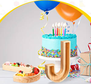 Bandejas de comida para Baby Shower, bandeja de <span class=keywords><strong>madera</strong></span> para servir letras para bebés, <span class=keywords><strong>Plato</strong></span> decorativo para aperitivos - Product Image 4