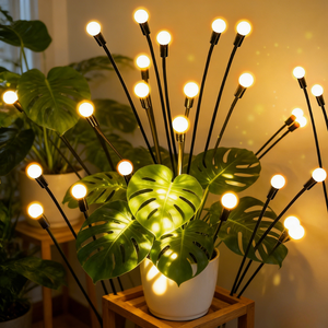 ソーラーLED蛍ライト 屋外ガーデン雰囲気 IP65防水 ステンレス鋼 モーションセンサー 360度ビーム角 - Product Image 1