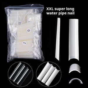 Puntas de <span class=keywords><strong>uñas</strong></span> <span class=keywords><strong>naturales</strong></span> sin curva C, 504 Uds., punta de <span class=keywords><strong>uñas</strong></span> cuadrada acrílica transparente recta larga sin costuras, curva sin C Xxl - Product Image 2