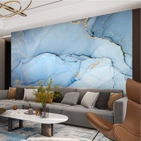 Moderne Luxuriöse Blaue Vergoldete Marmormuster Wandtapete Nordischer TV-Hintergrund