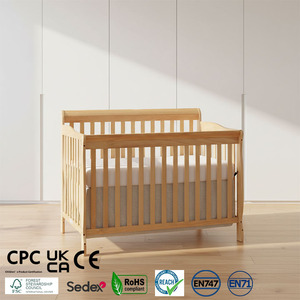 <span class=keywords><strong>Cuna</strong></span> convertible de madera maciza, <span class=keywords><strong>cama</strong></span> de bebé junto <span class=keywords><strong>a</strong></span> <span class=keywords><strong>la</strong></span> <span class=keywords><strong>cama</strong></span>, 4 en 1, barandilla de seguridad para niños pequeños, estabilizador, parachoques multifuncional, diseño moderno - Product Image 1