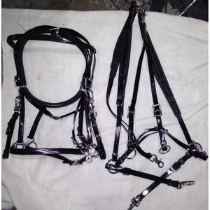 Conjunto de Brida y Cabezada de PVC Resistente con Pechera a Juego, Ideal para Montar a Caballo y Entrenar, Calidad de Exportación de la India - Product Image 1