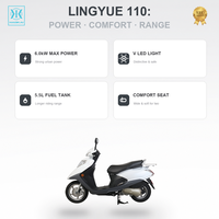Scooter 110cc, moto à essence, cyclomoteur, réservoir de carburant de 5,5 L, 12V 7AH, refroidissement par air forcé, homologué EEC, moto pour les trajets quotidiens