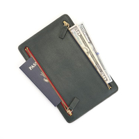 Luxe femmes mince à trois volets en cuir PU porte-cartes de visite Logo personnalisé poche à monnaie avec fermeture à clip agréable pour un usage professionnel
