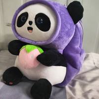 Sac à dos double Panda Capybara, sac bandoulière, jouet en peluche moelleux, poupée en peluche, polyester et coton, super doux, unisexe, enfant